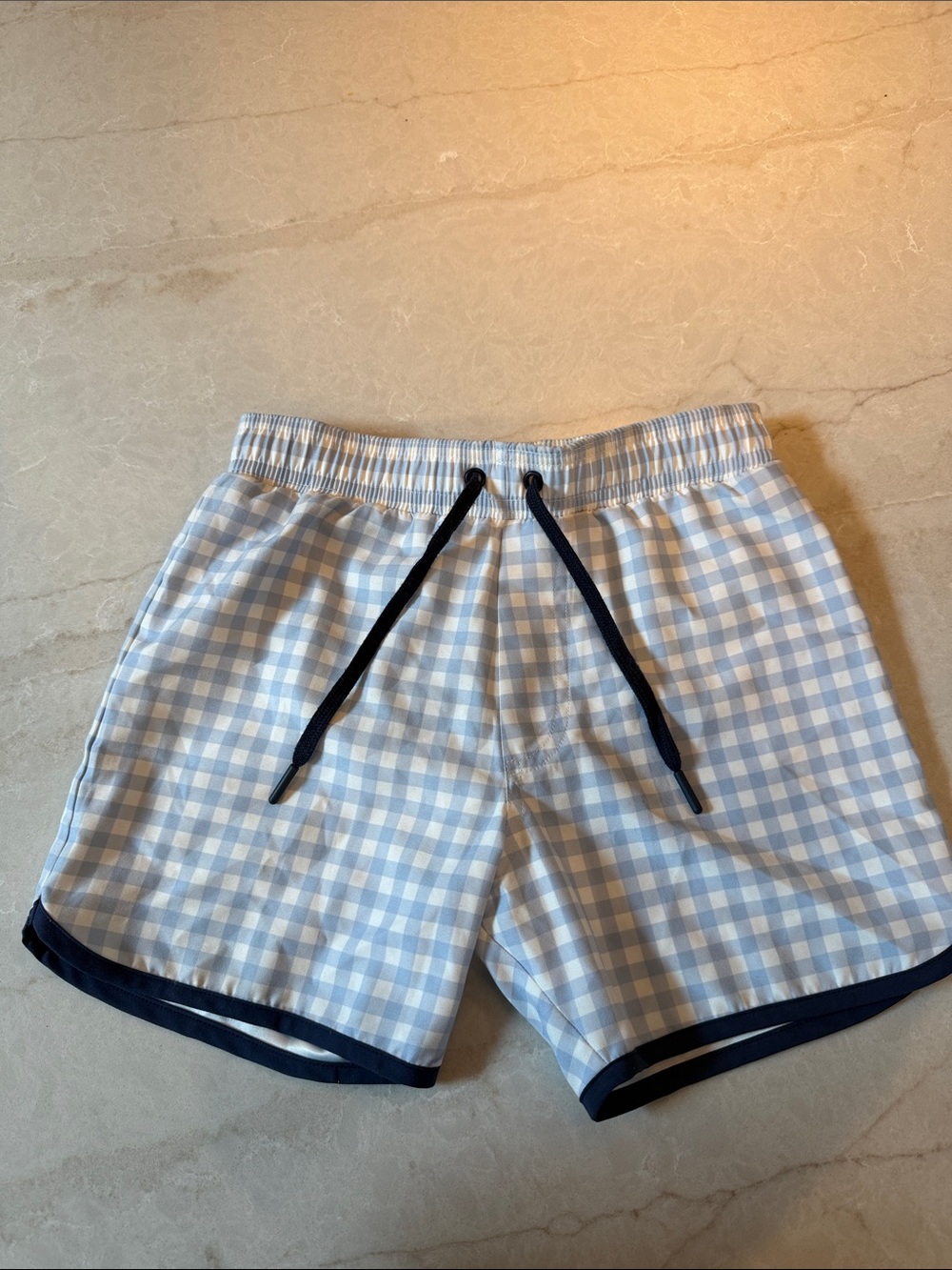 Boy’s Blue Gingham Swim Shorts